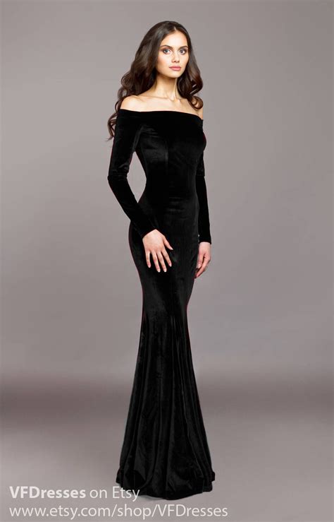 Black Velvet Dress .